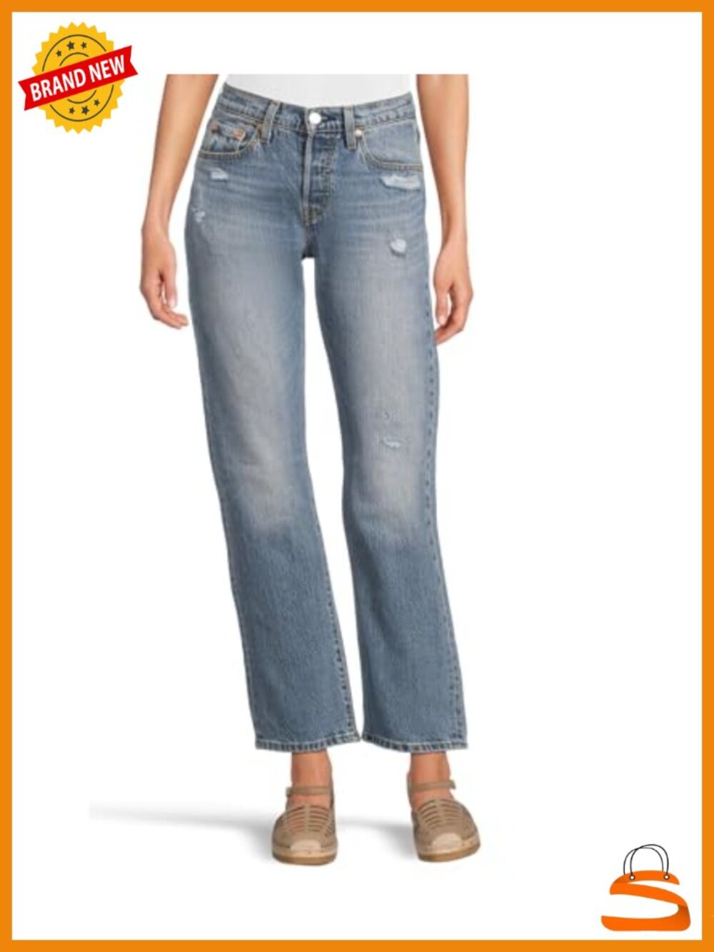 Vintage Str High Rise Straight Leg Jeans with Stretch for Curvy Fit